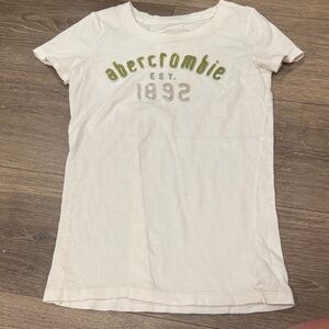 Abercrombie & Fitch White Tee with Blue Logo